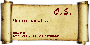 Ogrin Sarolta névjegykártya